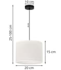 Miniatyrbild 6 av 8: HÄNGLAMPA JUTE SVART 1-PLA VIT LAMPSKÄRM 20CM E27