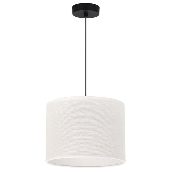 HÄNGLAMPA JUTE SVART 1-PLA VIT LAMPSKÄRM 20CM E27