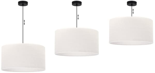 HÆNGELAMPE JUTESORT 1-PLA HVID LAMPESKÆRM 45CM E27