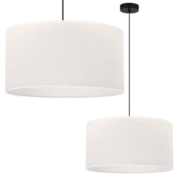 HÆNGELAMPE JUTESORT 1-PLA HVID LAMPESKÆRM 45CM E27