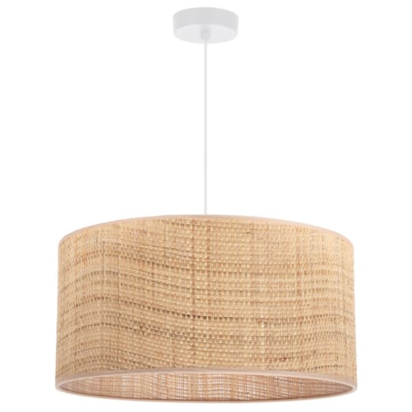 HÆNGELAMPE RATTAN HVID 1-FLAD RATTAN LAMPESKÆRM 45CM