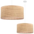 Miniatyrbillede 1 af 8: HÆNGELAMPE RATTAN HVID 1-FLAD RATTAN LAMPESKÆRM 45CM