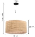 Miniatyrbillede 6 af 8: HÆNGELAMPE RATTAN SORT 1-PLADE RATTAN LAMPESKÆRM 40CM