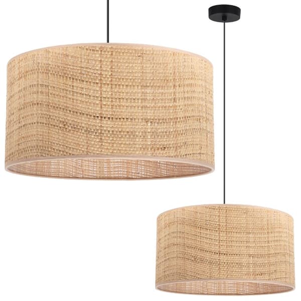 HÆNGELAMPE RATTAN SORT 1-PLADE RATTAN LAMPESKÆRM 40CM