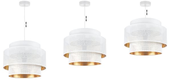 HÄNGLAMPA ASTI TRIO VIT-GULD 40CM MESH-MESH