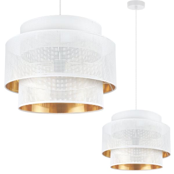 HÄNGLAMPA ASTI TRIO VIT-GULD 40CM MESH-MESH