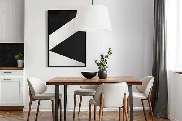 HÆNGELAMPE JUTEKEGLE SORT 1-PLADE HVID LAMPESKÆRM 44CM