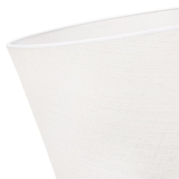 HÆNGELAMPE JUTEKEGLE SORT 1-PLADE HVID LAMPESKÆRM 44CM