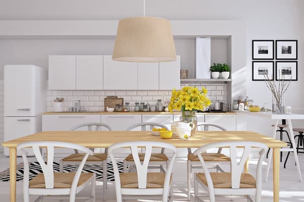 HÄNGLAMPA JUTEKON VIT 1-PLAT BEIGE LAMPSKÄRM 44CM