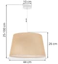 Miniatyrbild 6 av 7: HÄNGLAMPA JUTEKON VIT 1-PLAT BEIGE LAMPSKÄRM 44CM