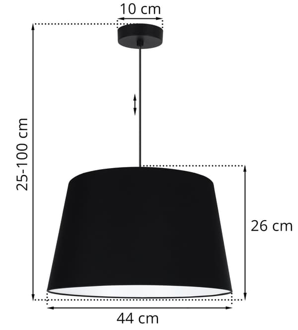 GAJA HÆNGELAMPE KONUS SORT 1-PLADE SORT LAMPESKÆRM 44CM