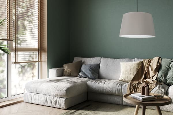 GAJA HÄNGLAMPA KON SVART 1-PLATS OLIV LAMPSKÄRM 44CM