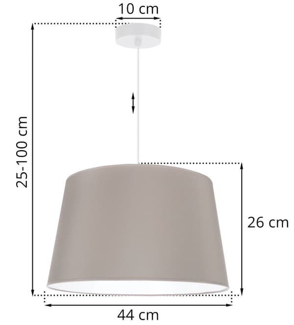 GAJA KON HÄNGLAMPA VIT 1-PLATS OLIVE LAMPSKÄRM 44CM