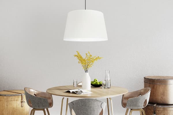GAJA HÆNGELAMPE KONUS SORT 1-PLADE CREAM LAMPESKÆRM 44CM