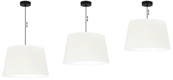 GAJA HÆNGELAMPE KONUS SORT 1-PLADE CREAM LAMPESKÆRM 44CM
