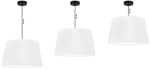 GAJA HÆNGELAMPE SORT KEGLE 1-FLAD HVID LAMPESKÆRM 44CM