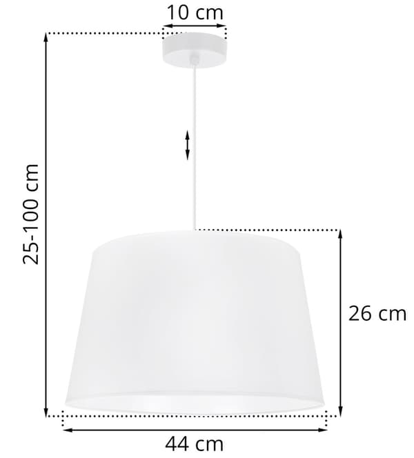 GAJA HÆNGELAMPE KONE HVID 1-FLAD LAMPESKÆRM HVID 44CM