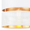 Miniatyrbillede 5 af 7: ASTI DUO HÆNGELAMPE HVID 1-PLATINUM LAMPESKÆRM HVID-GULD T-S 20CM