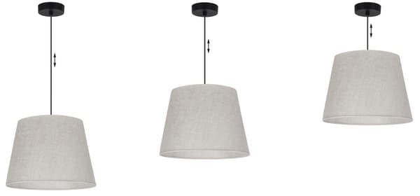 HÄNGLAMPA LINNEKOTTE SVART 1-PLA LAMPSKÄRM LJUS BEIGE L01 38CM
