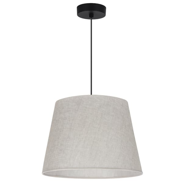 HÄNGLAMPA LINNEKOTTE SVART 1-PLA LAMPSKÄRM LJUS BEIGE L01 38CM