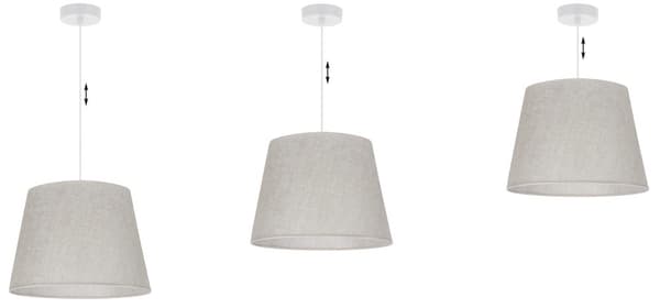 HÄNGLAMPA LINNEKOTTE VIT 1-PLATS LAMPSKÄRM LJUS BEIGE L01 38CM