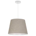 Miniatyrbillede 2 af 8: HÆNGELAMPE HØRKEGLE HVID 1-PLAD BEIGE LAMPESKÆRM L05 38CM