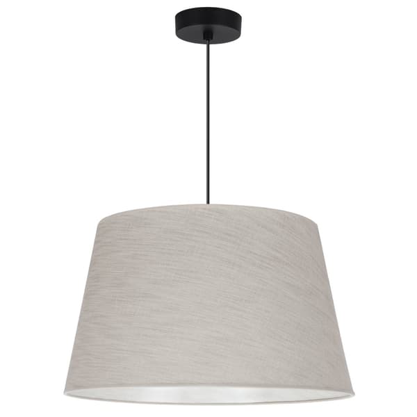 HÆNGELAMPE HØRKEGLE SORT 1-PLA LAMPESKÆRM LYS BEIGE L02 44CM