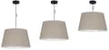 Miniatyrbillede 5 af 6: HÆNGELAMPE HØRKEGLE SORT 1-PLAT BEIGE LAMPESKÆRM L05 44CM