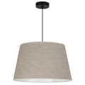 Miniatyrbillede 2 af 6: HÆNGELAMPE HØRKEGLE SORT 1-PLAT BEIGE LAMPESKÆRM L05 44CM