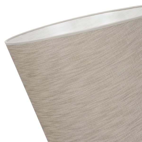 HÆNGELAMPE HØRKEGLE HVID 1-PLAT BEIGE LAMPESKÆRM L05 44CM