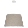 Miniatyrbillede 2 af 6: HÆNGELAMPE HØRKEGLE HVID 1-PLAT BEIGE LAMPESKÆRM L05 44CM