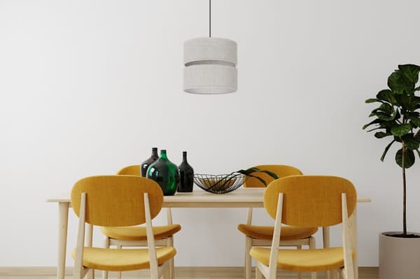 LINNE DUO SVART HÄNGLAMPA 1-PLATS LJUS BEIGE L01 LAMPSKÄRM 20CM