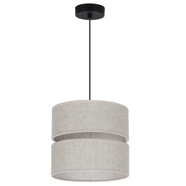 LINNE DUO SVART HÄNGLAMPA 1-PLATS LJUS BEIGE L01 LAMPSKÄRM 20CM