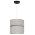 Miniatyrbild 2 av 8: LINNE DUO SVART HÄNGLAMPA 1-PLATS LJUS BEIGE L01 LAMPSKÄRM 20CM