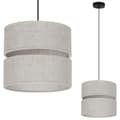 Miniatyrbild 1 av 8: LINNE DUO SVART HÄNGLAMPA 1-PLATS LJUS BEIGE L01 LAMPSKÄRM 20CM
