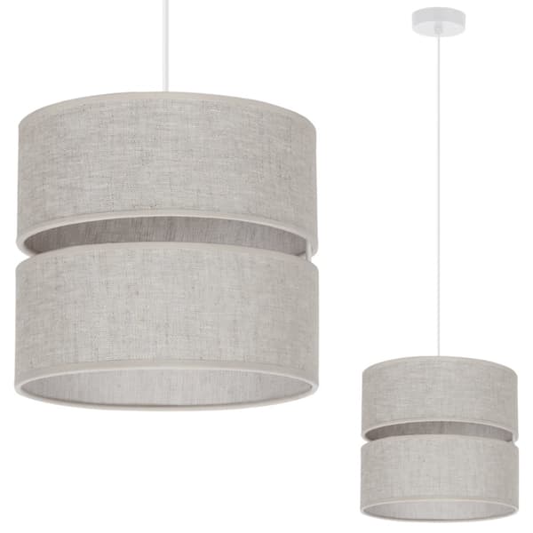 HÄNGLAMPA LINNE DUO VIT 1-PLATS LAMPSKÄRM LJUS BEIGE L01 20CM