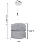 Miniatyrbillede 6 af 8: HÆNGELAMPE LIN DUO HVID 1-PLATINUM LAMPESKÆRM GRÅ L04 20CM