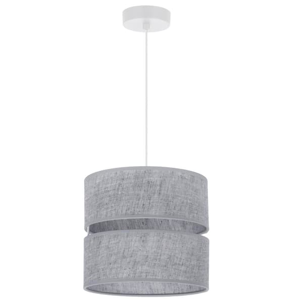 HÆNGELAMPE LIN DUO HVID 1-PLATINUM LAMPESKÆRM GRÅ L04 20CM