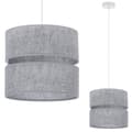 Miniatyrbillede 1 af 8: HÆNGELAMPE LIN DUO HVID 1-PLATINUM LAMPESKÆRM GRÅ L04 20CM