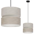 Miniatyrbild 1 av 8: HÄNGLAMPA LINNE DUO SVART 1-PLATS LAMPSKÄRM LJUS BEIGE - BEIGE L06 20CM