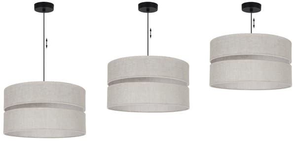 LINEN DUO SORT HÆNGELAMPE 1-PLAD LYS BEIGE L01 LAMPESKÆRM 40CM