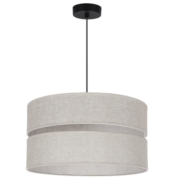 LINEN DUO SORT HÆNGELAMPE 1-PLAD LYS BEIGE L01 LAMPESKÆRM 40CM