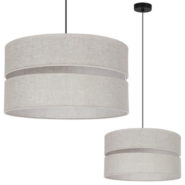 LINEN DUO SORT HÆNGELAMPE 1-PLAD LYS BEIGE L01 LAMPESKÆRM 40CM