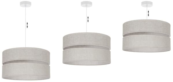 HÆNGELAMPE LIN DUO HVID 1-PLADS LAMPESKÆRM LYS BEIGE L01 40CM