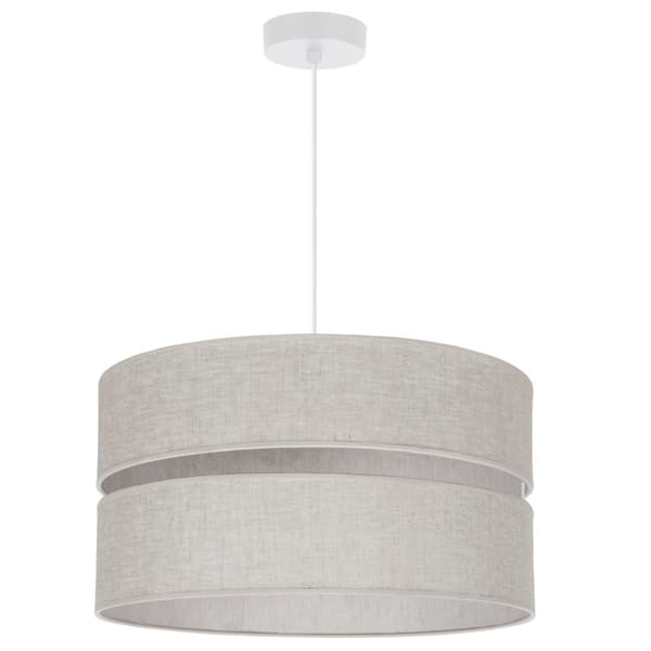 HÆNGELAMPE LIN DUO HVID 1-PLADS LAMPESKÆRM LYS BEIGE L01 40CM