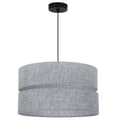 Miniatyrbild 2 av 8: LINNE DUO SVART HÄNGLAMPA 1-PLATS GRÅ LAMPSKÄRM L04 40CM