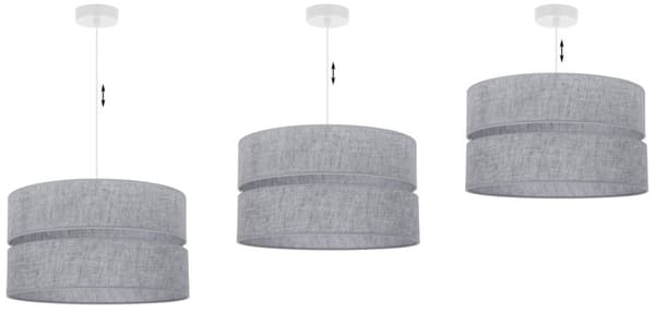 HÄNGLAMPA LINNE DUO VIT 1-PLATINUM LAMPSKÄRM GRÅ L04 40CM