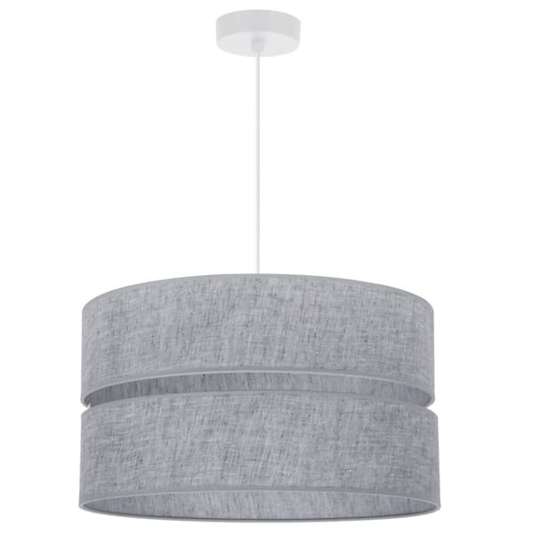 HÄNGLAMPA LINNE DUO VIT 1-PLATINUM LAMPSKÄRM GRÅ L04 40CM
