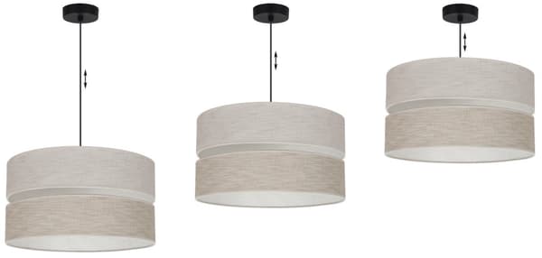 HÄNGLAMPA LINNE DUO SVART 1-PLATS LAMPSKÄRM LJUS BEIGE - BEIGE L06 40CM