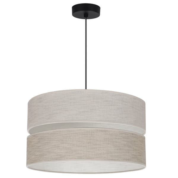 HÄNGLAMPA LINNE DUO SVART 1-PLATS LAMPSKÄRM LJUS BEIGE - BEIGE L06 40CM